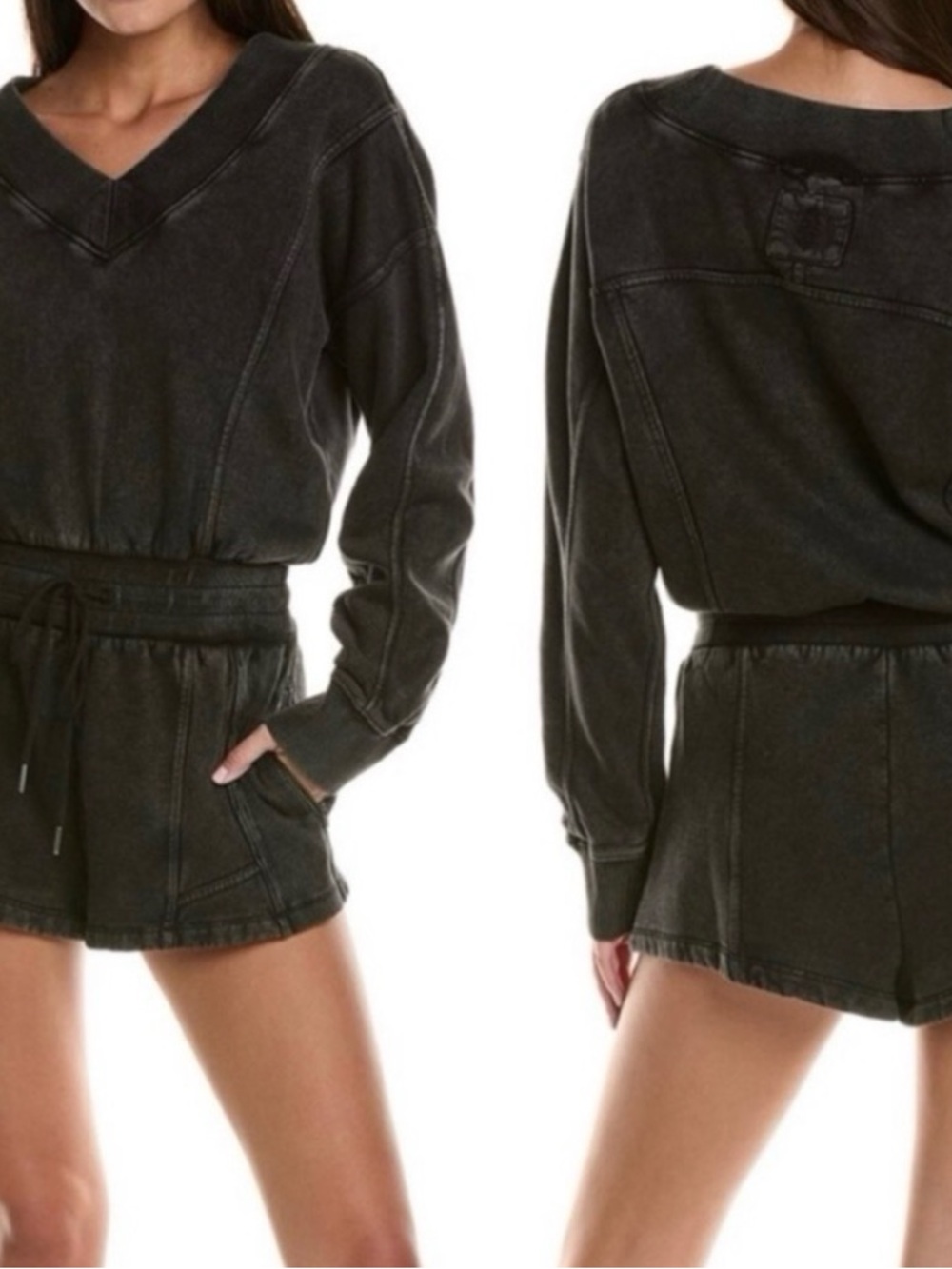 NWT FP Movement by Free People Black Intercept Romper